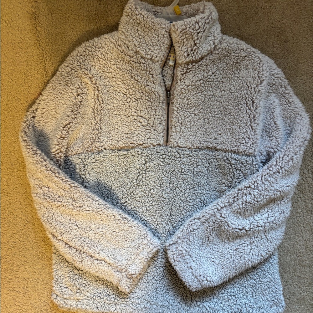 Francesca's Collections Cream Teddy Jacket
